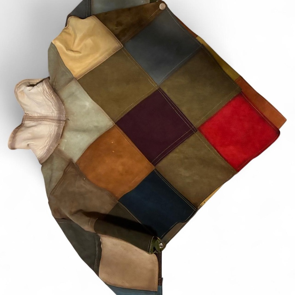 Unique Rare Vintage Leather Patchwork Leather Pon… - image 2